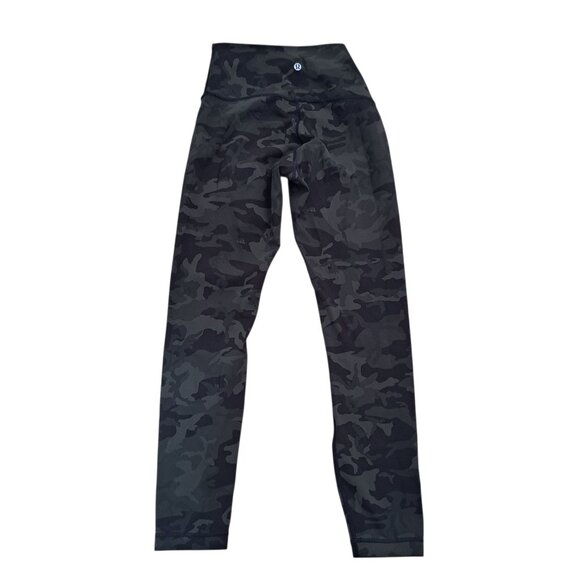 Lululemon Women's Wunder Under Camo Green High Rise Tight 25" Leggings Yoga  6 - Picture 3 of 6